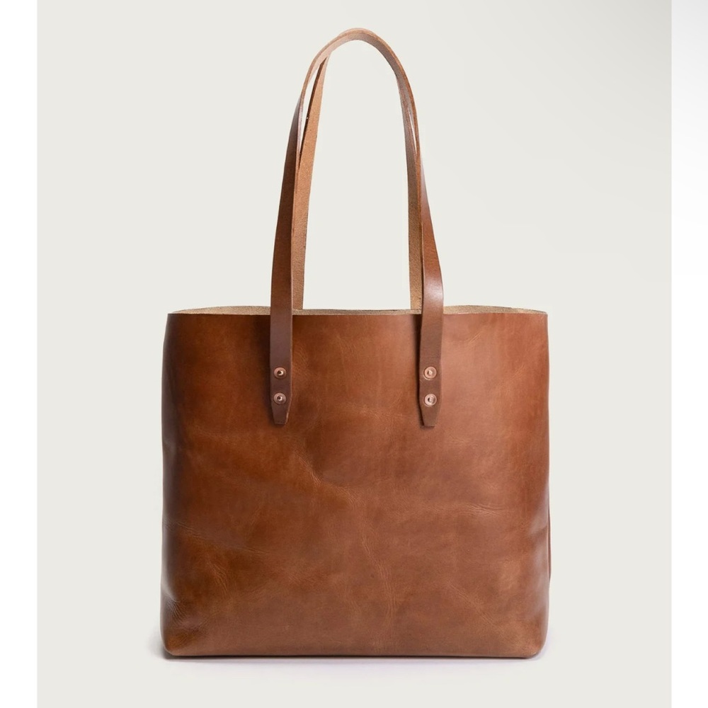Classic Brown Leather Tote Bag